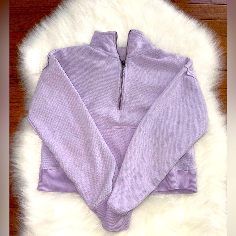 Hippie Rose Small Lilac Casual Cropped Sweatshirt